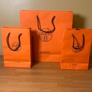 Bundle of 3 Hermes Paper Gift Bags